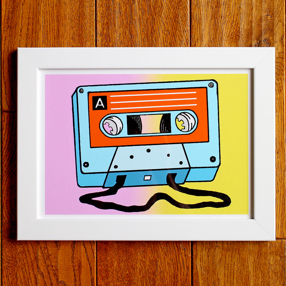 Retro Cassette Pop Art Print - Two Sizes Available