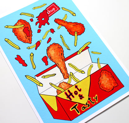 Fried Chicken Pop Art Print - Two Sizes Available