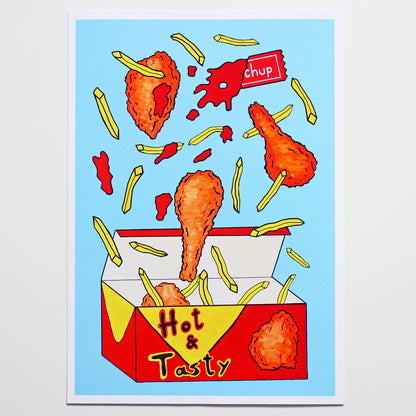 Fried Chicken Pop Art Print - Two Sizes Available