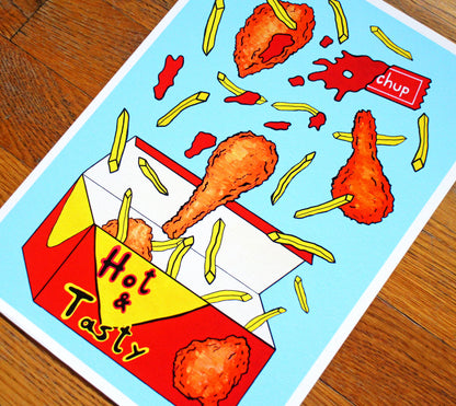 Fried Chicken Pop Art Print - Two Sizes Available