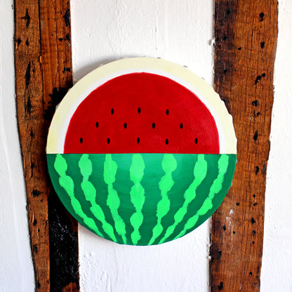 Watermelon Pop Art Painting on Circular Canvas