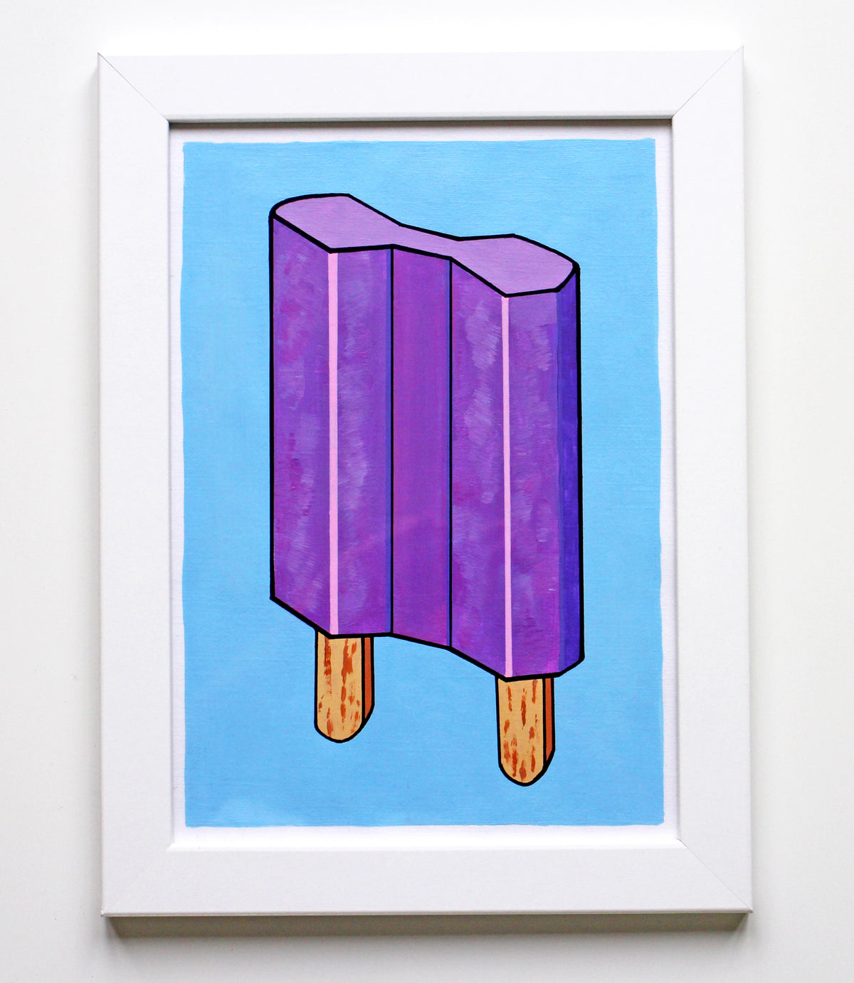 Double Popsicle Lolly Pop Art Painting On A4 Paper