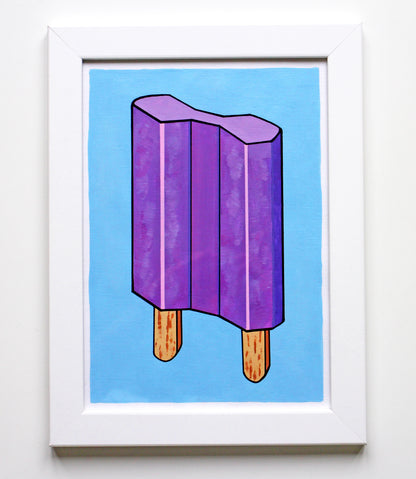 Double Popsicle Lolly Pop Art Painting On A4 Paper