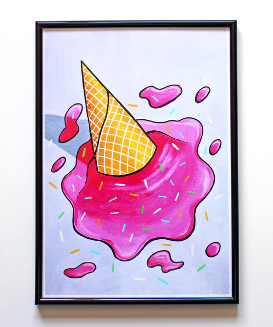 Dropped Ice Cream Pop Art Print - Two Sizes Available