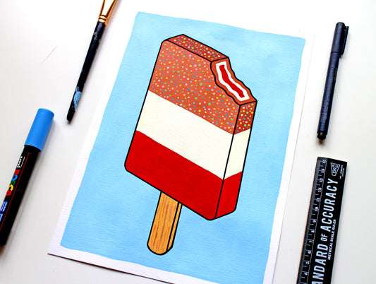 Fab Ice Lolly Pop Art Painting on A4 Paper