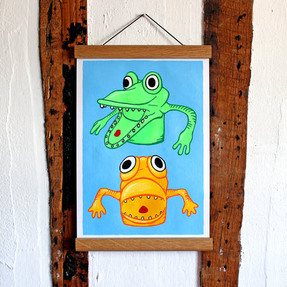Finger Puppet Monsters Painting on A4 Paper