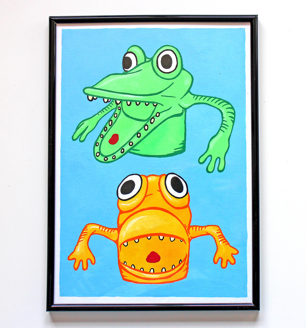 Finger Puppet Monsters Painting on A4 Paper