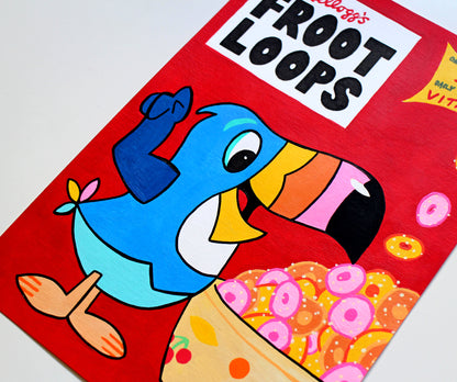 Retro Froot Loops Cereal Pop Art Painting on A4 Paper