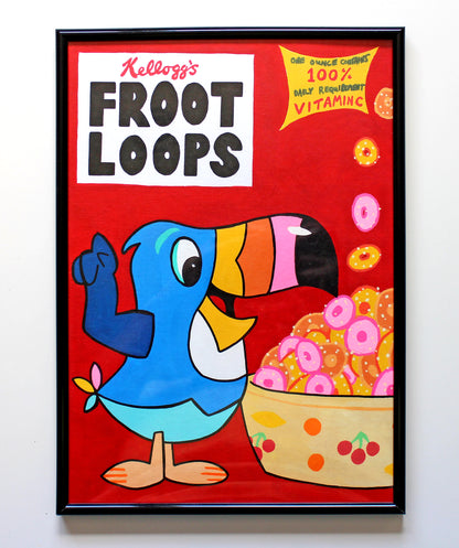 Retro Froot Loops Cereal Pop Art Painting on A4 Paper