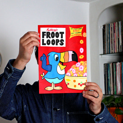 Retro Froot Loops Cereal Pop Art Painting on A4 Paper