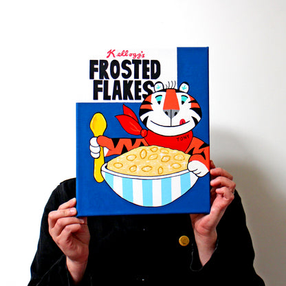 Frosties Vintage Breakfast Cereal Box Pop Art Painting on Canvas
