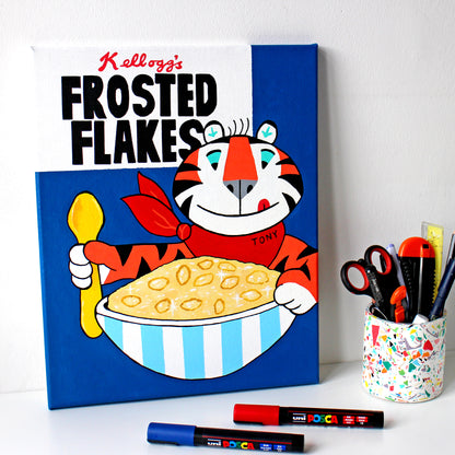 Frosties Vintage Breakfast Cereal Box Pop Art Painting on Canvas