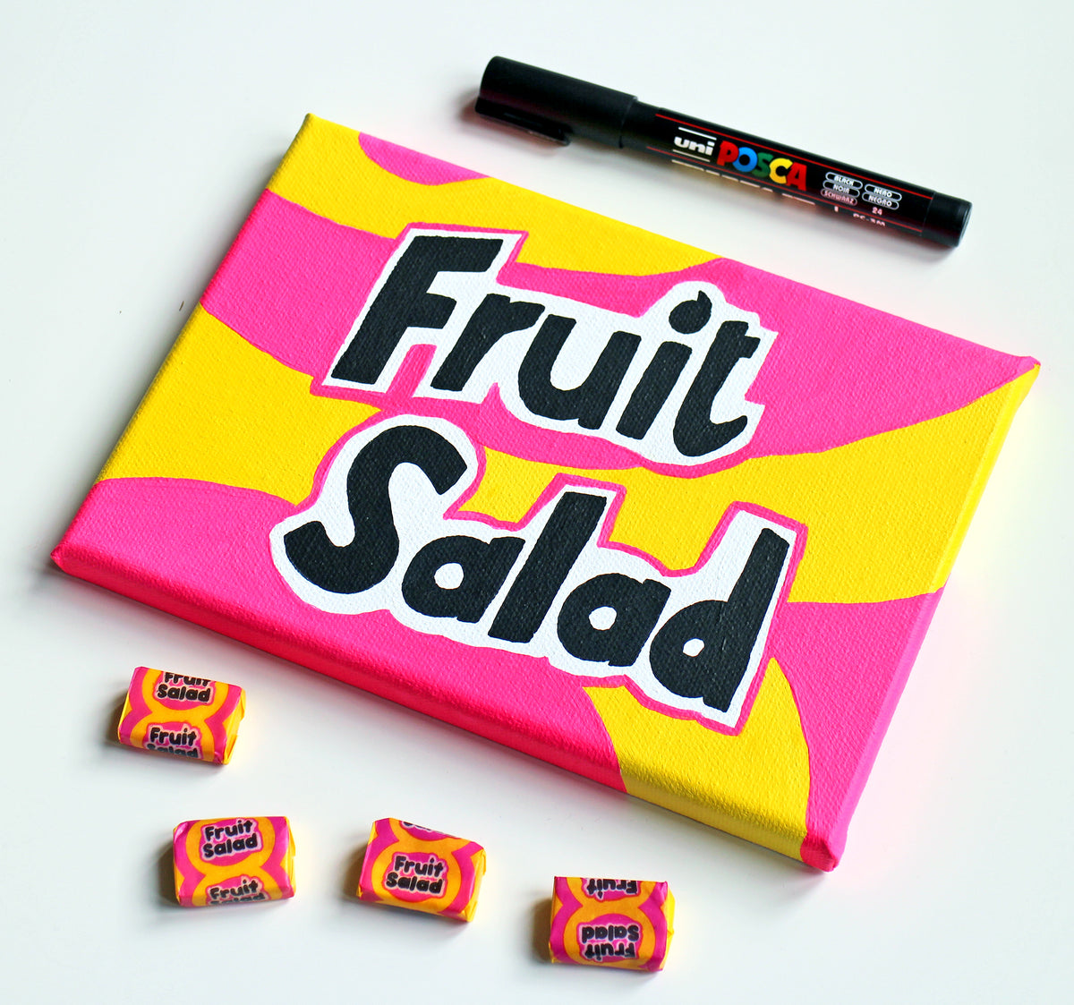 Fruit Salad Retro Sweets Pop Art Painting on Canvas