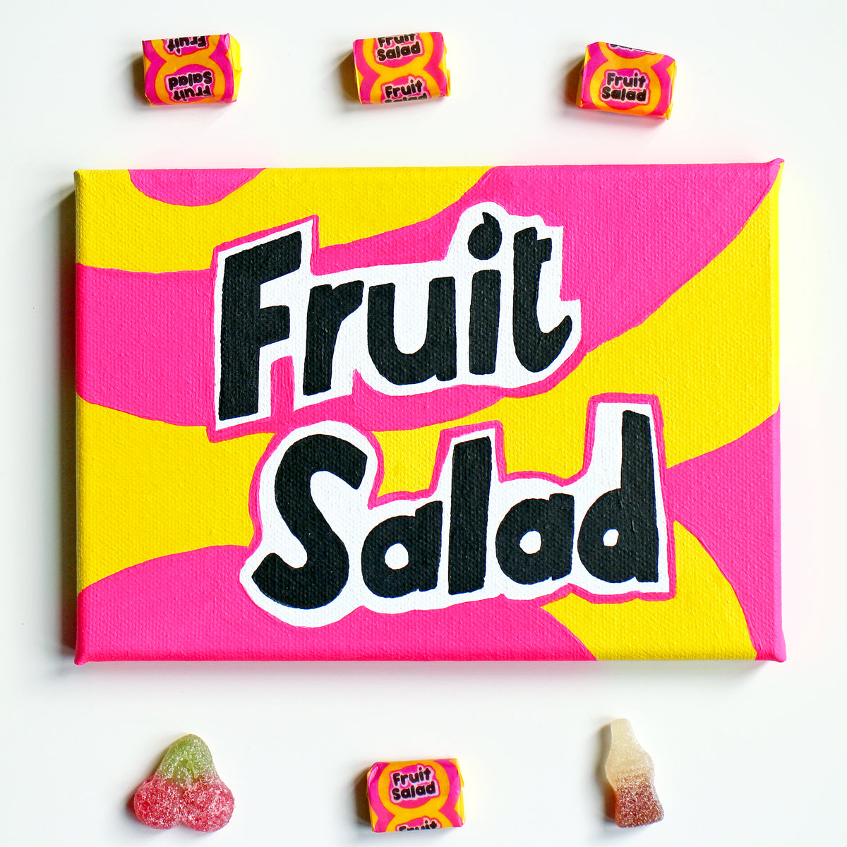 Fruit Salad Retro Sweets Pop Art Painting on Canvas