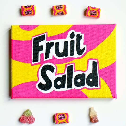 Fruit Salad Retro Sweets Pop Art Painting on Canvas