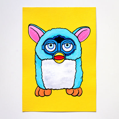 Furby Toy Pop Art Painting on A5 Paper