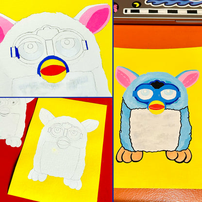 Furby Toy Pop Art Painting on A5 Paper