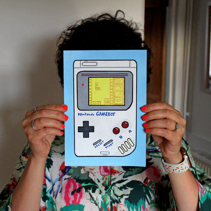 Game Boy Pop Art Painting on A5 Paper
