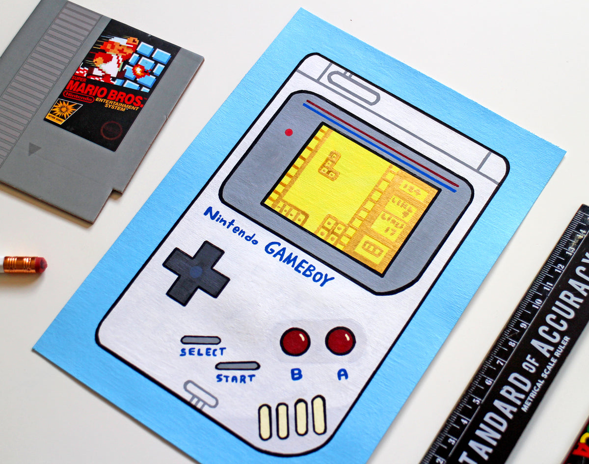 Game Boy Pop Art Painting on A5 Paper
