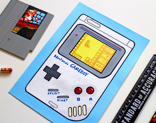 Game Boy Pop Art Painting on A5 Paper