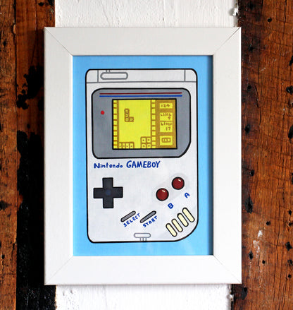 Game Boy Pop Art Painting on A5 Paper