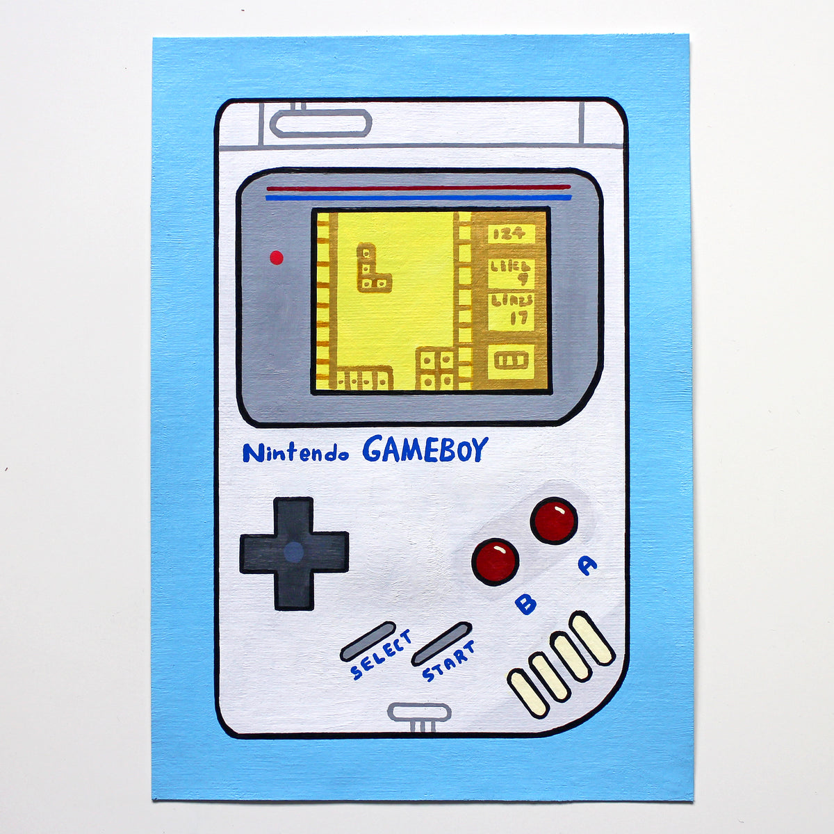 Game Boy Pop Art Painting on A5 Paper