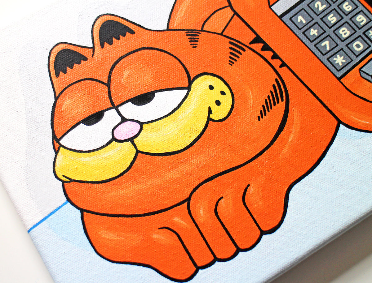 Garfield Phone Pop Art Painting on Canvas