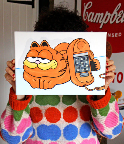 Garfield Phone Pop Art Painting on Canvas