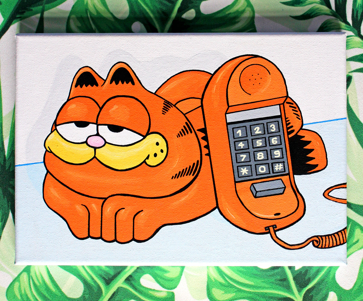 Garfield Phone Pop Art Painting on Canvas