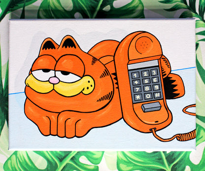 Garfield Phone Pop Art Painting on Canvas