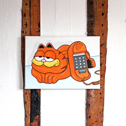 Garfield Phone Pop Art Painting on Canvas