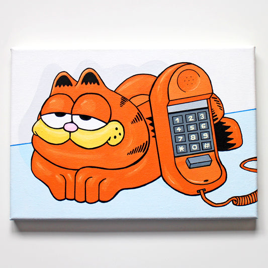 Garfield Phone Pop Art Painting on Canvas