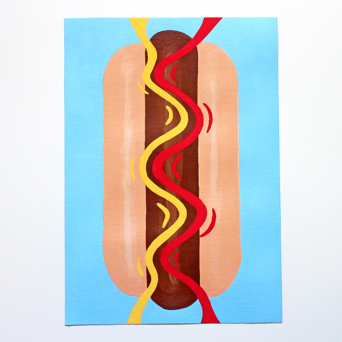 Hot Dog Pop Art Painting on A5 Paper
