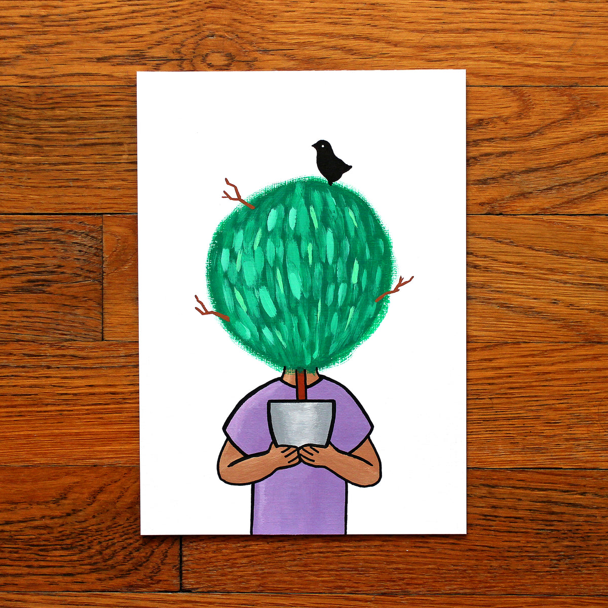 House Plant Face Painting on A5 Paper