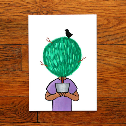 House Plant Face Painting on A5 Paper