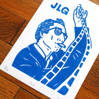 Jean-Luc Godard Handmade Linocut Print