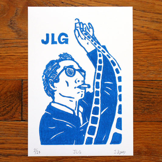 Jean-Luc Godard Handmade Linocut Print