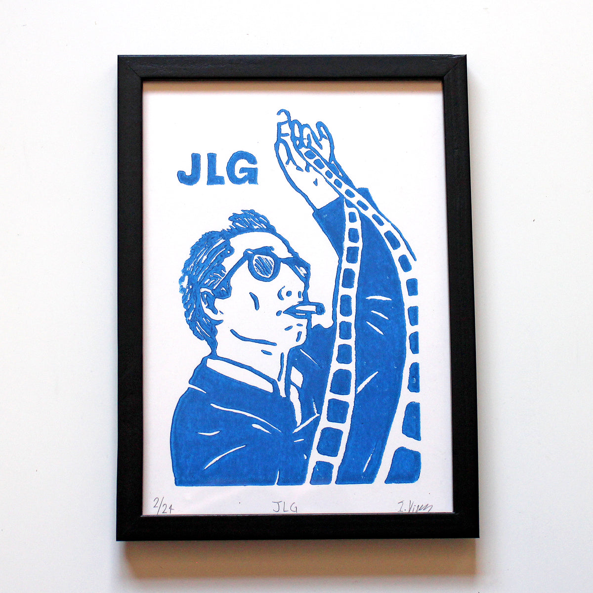 Jean-Luc Godard Handmade Linocut Print