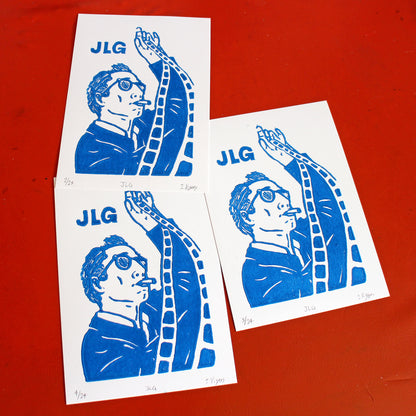 Jean-Luc Godard Handmade Linocut Print