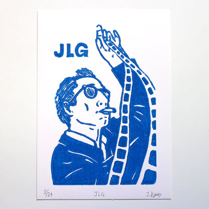Jean-Luc Godard Handmade Linocut Print