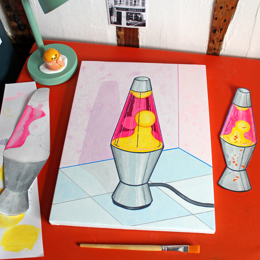 Lava Lamp #1 Retro Pop Art Still Life Painting on Canvas