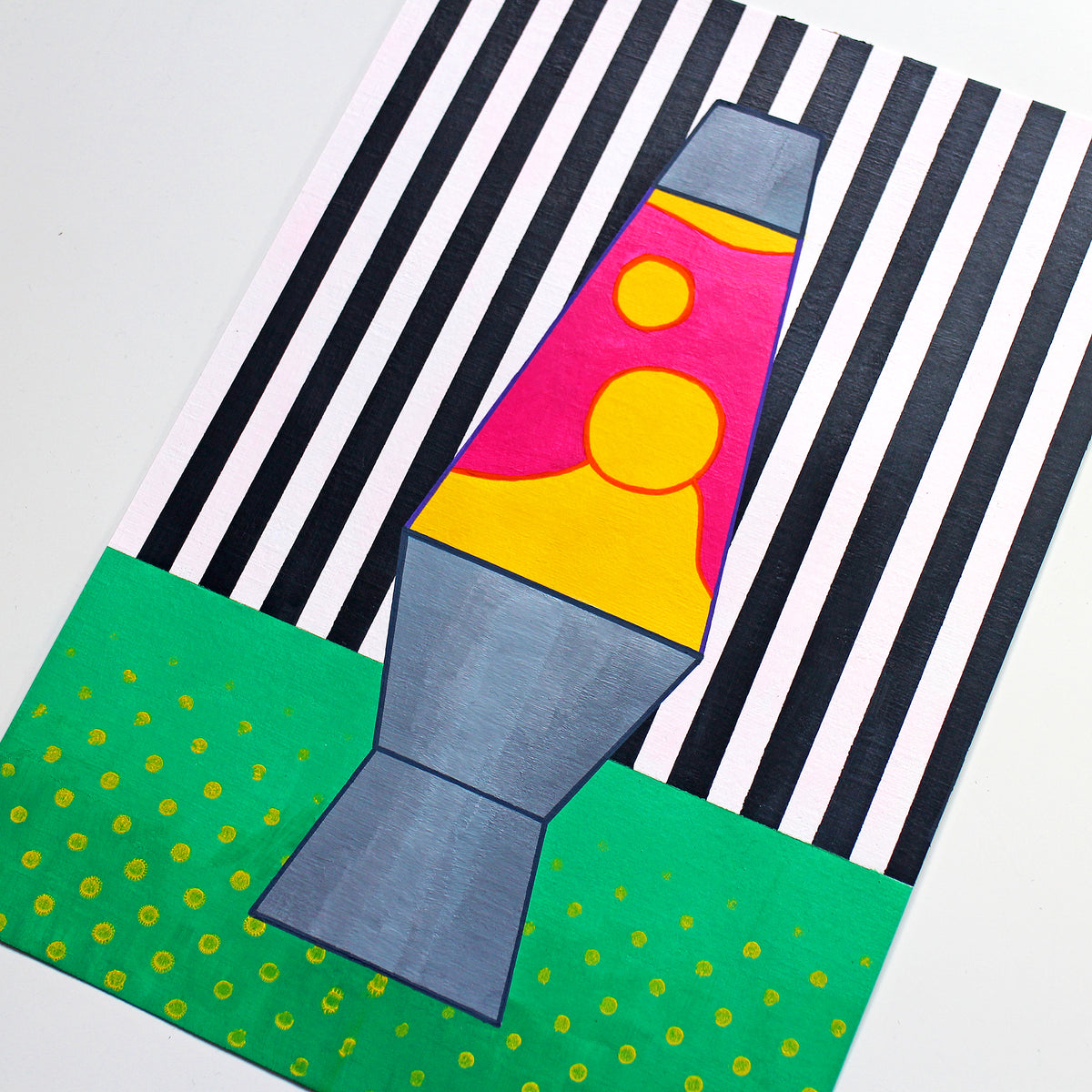 Lava Lamp #2 Pop Art Painting on A4 Paper