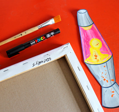 Lava Lamp #1 Retro Pop Art Still Life Painting on Canvas