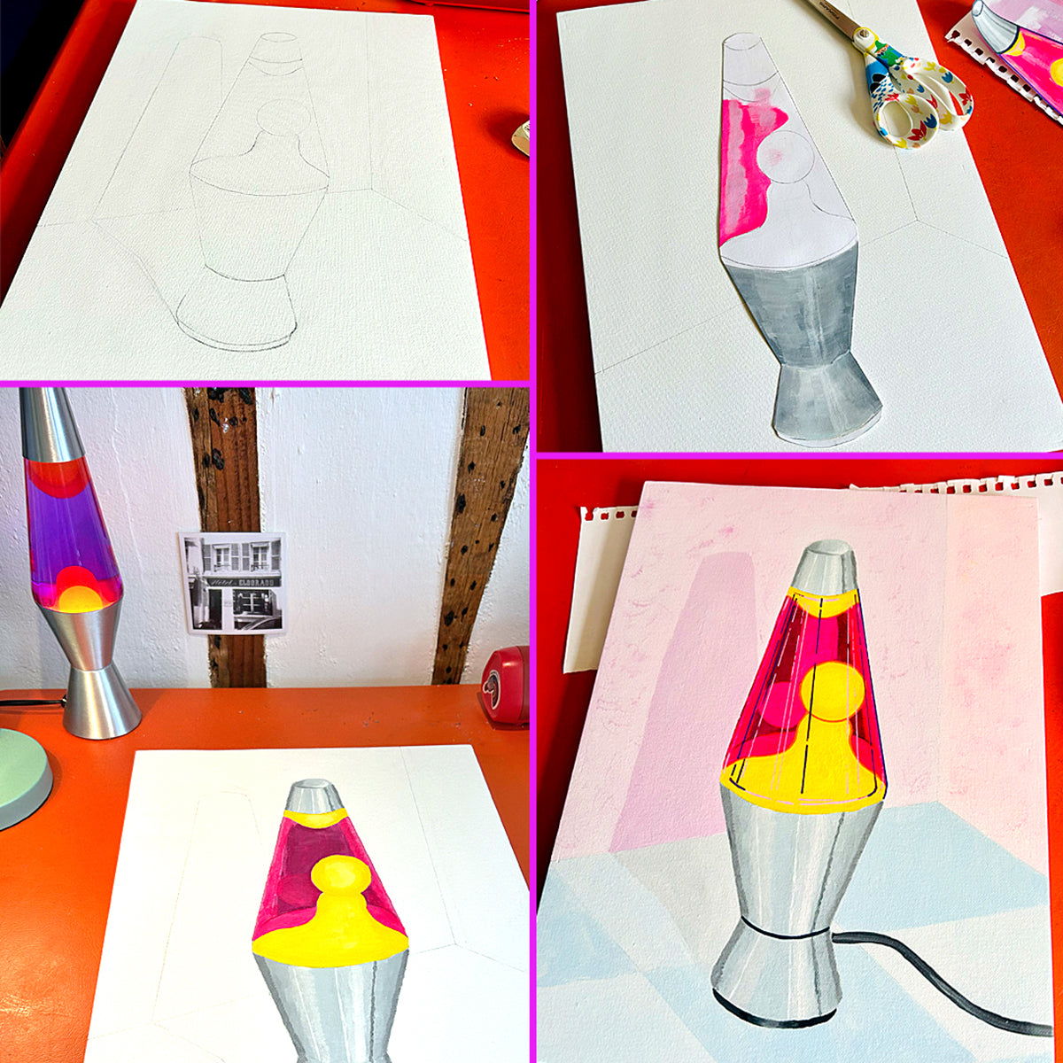 Lava Lamp #1 Retro Pop Art Still Life Painting on Canvas
