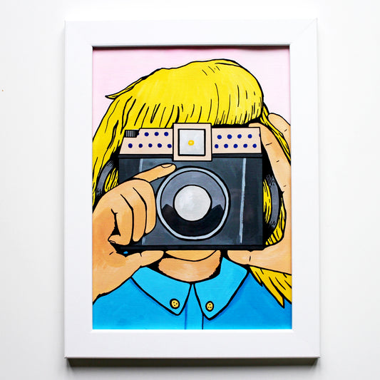 Retro Lomography Camera Pop Art A4 Painting