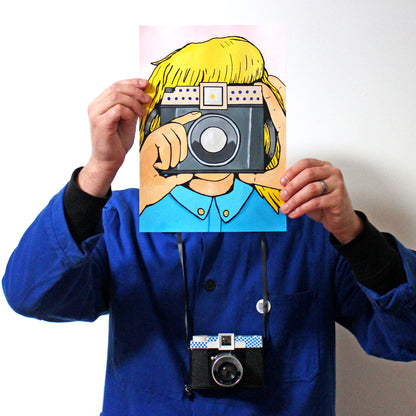 Retro Lomography Camera Pop Art A4 Painting