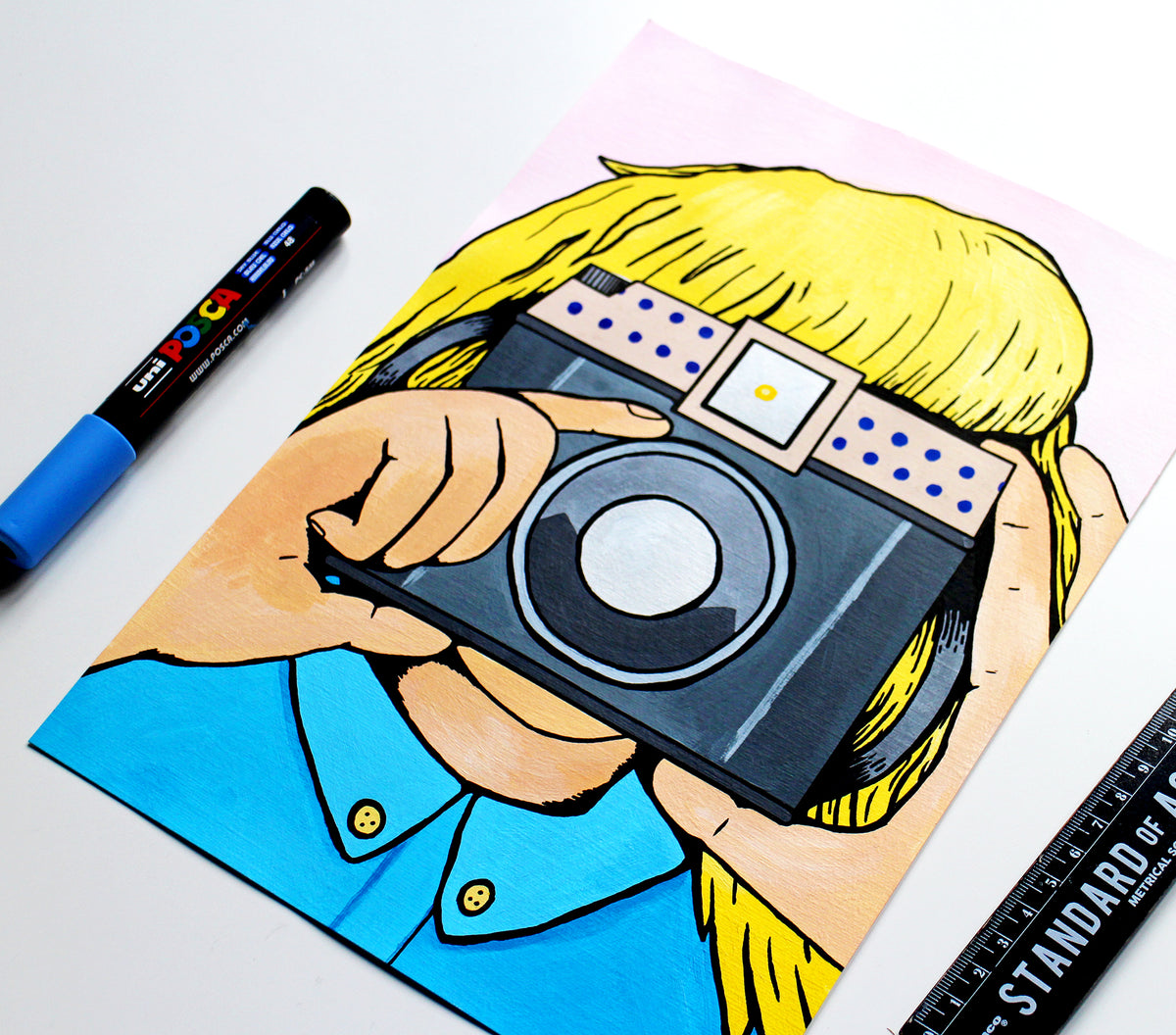 Retro Lomography Camera Pop Art A4 Painting