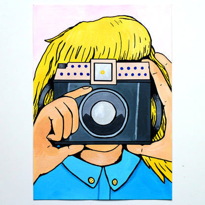 Retro Lomography Camera Pop Art A4 Painting