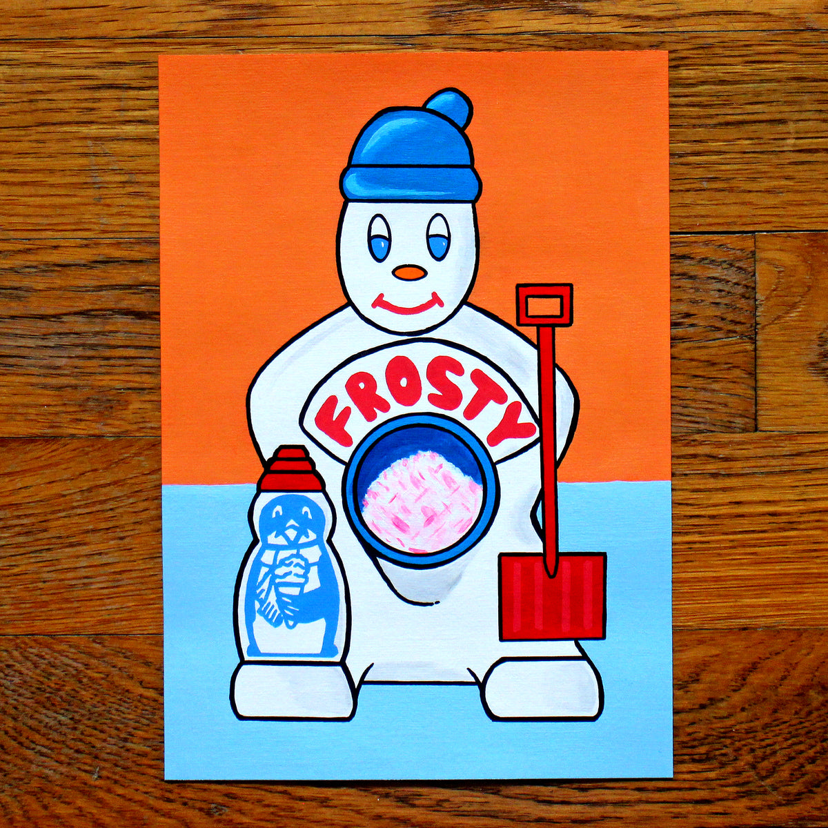 Mr Frosty Ice Drinks Maker Pop Art Painting on A5 Paper