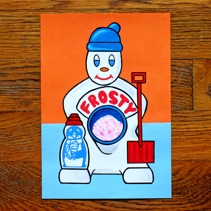 Mr Frosty Ice Drinks Maker Pop Art Painting on A5 Paper